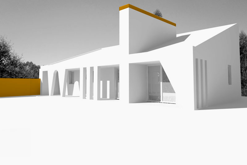 imagem 3d casa branca